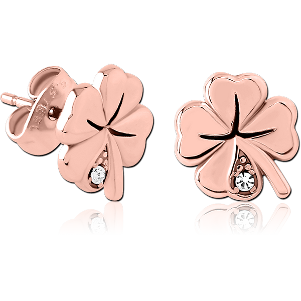ROSE GOLD PVD COATED SURGICAL STEEL EAR STUDS PAIR