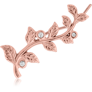 ROSE GOLD PVD COATED SURGICAL STEEL JEWELLED EAR VINE - LEFT