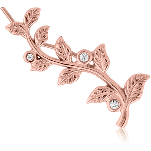 ROSE GOLD PVD COATED SURGICAL STEEL JEWELLED EAR VINE - RIGHT