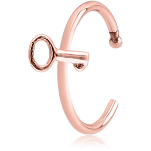 ROSE GOLD PVD COATED SURGICAL STEEL OPEN NOSE RING - KEY