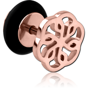 ROSE GOLD PVD COATED SURGICAL STEEL FAKE PLUG - FILIGREE