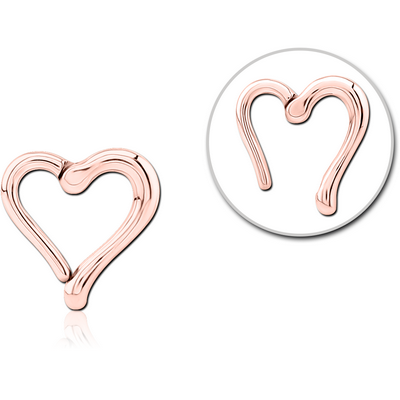 ROSE GOLD PVD COATED SURGICAL STEEL HINGED CLICKER - HEART