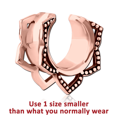 ROSE GOLD PVD COATED SURGICAL STEEL HALF TUNNEL