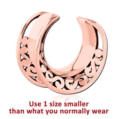ROSE GOLD PVD COATED SURGICAL STEEL HALF TUNNEL