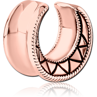 ROSE GOLD PVD COATED SURGICAL STEEL HALF TUNNEL