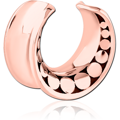 ROSE GOLD PVD COATED SURGICAL STEEL HALF TUNNEL