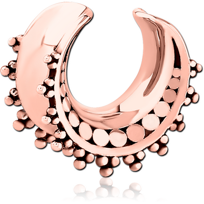 ROSE GOLD PVD COATED SURGICAL STEEL HALF TUNNEL