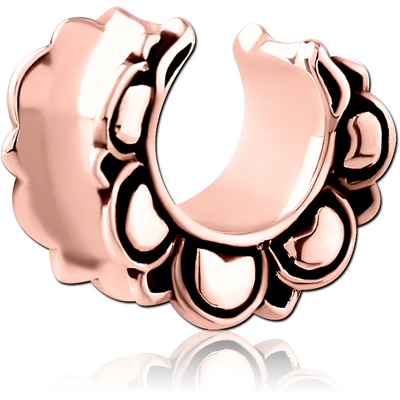 ROSE GOLD PVD COATED SURGICAL STEEL HALF TUNNEL