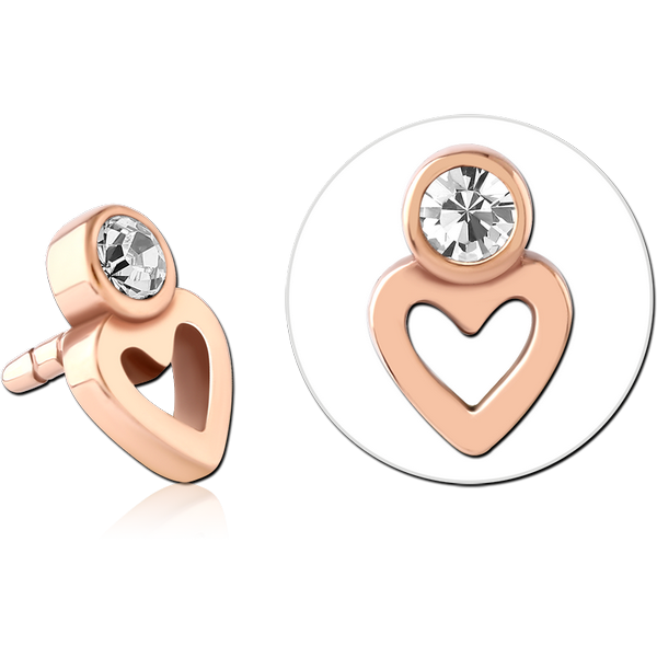 ROSE GOLD PVD COATED SURGICAL STEEL JEWELLED PUSH FIT ATTACHMENT FOR BIOFLEX INTERNAL LABRET