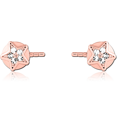 ROSE GOLD PVD COATED SURGICAL STEEL PUSH FIT JEWELLED ATTACHMENT FOR BIOFLEX INTERNAL NIPPLE SHIELD