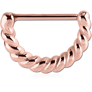 ROSE GOLD PVD COATED SURGICAL STEEL NIPPLE CLICKER - ROPE