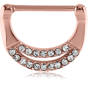 ROSE GOLD PVD COATED SURGICAL STEEL JEWELLED NIPPLE CLICKER