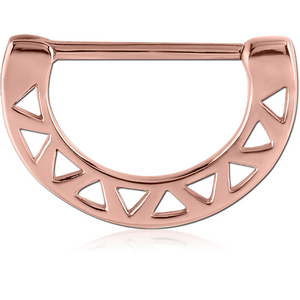 ROSE GOLD PVD COATED SURGICAL STEEL NIPPLE CLICKER - SMALL TRIANGLES