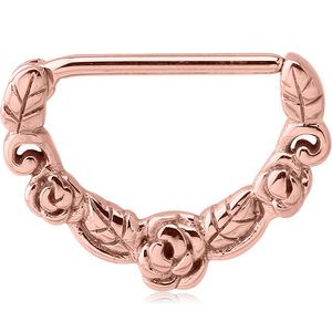 ROSE GOLD PVD COATED SURGICAL STEEL NIPPLE CLICKER - ROSES