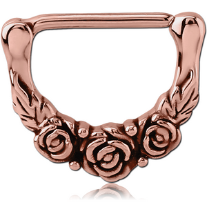 ROSE GOLD PVD COATED SURGICAL STEEL NIPPLE CLICKER - ROSE