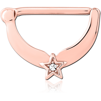 ROSE GOLD PVD COATED SURGICAL STEEL JEWELLED NIPPLE CLICKER