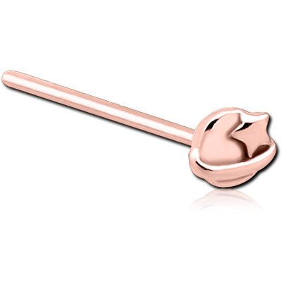 ROSE GOLD PVD COATED SURGICAL STEEL STRAIGHT NOSE STUD