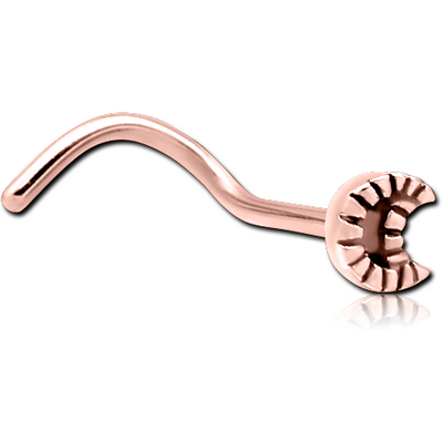 ROSE GOLD PVD COATED SURGICAL STEEL CURVED NOSE STUD