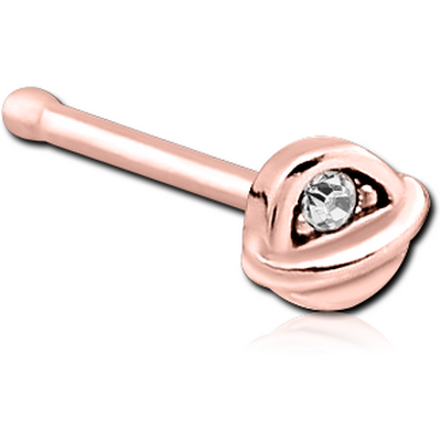 ROSE GOLD PVD COATED SURGICAL STEEL JEWELLED NOSE BONE