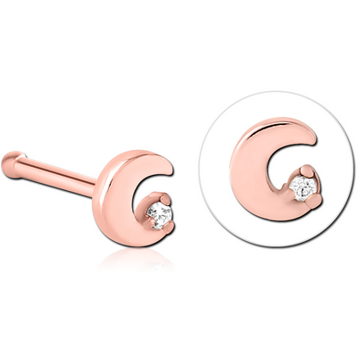 ROSE GOLD PVD COATED SURGICAL STEEL JEWELLED NOSE BONE