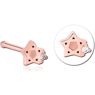 ROSE GOLD PVD COATED SURGICAL STEEL JEWELLED NOSE BONE