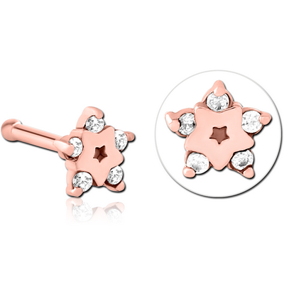 ROSE GOLD PVD COATED SURGICAL STEEL JEWELLED NOSE BONE