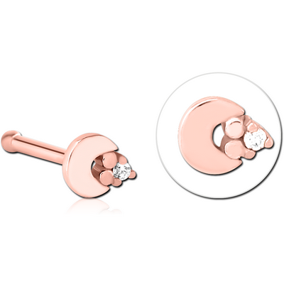 ROSE GOLD PVD COATED SURGICAL STEEL JEWELLED NOSE BONE