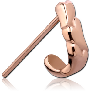 ROSE GOLD PVD COATED SURGICAL STEEL STRAIGHT WRAP AROUND NOSE STUD - HEARTS