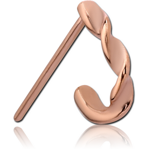 ROSE GOLD PVD COATED SURGICAL STEEL STRAIGHT WRAP AROUND NOSE STUD