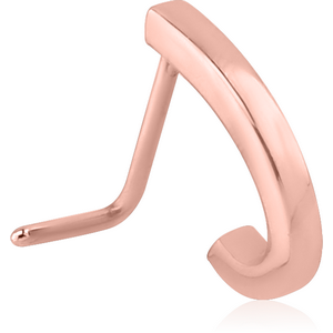 ROSE GOLD PVD COATED SURGICAL STEEL 90 DEGREE WRAP AROUND NOSE STUD