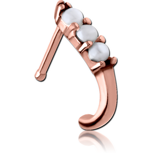 ROSE GOLD PVD COATED SURGICAL STEEL JEWELLED WRAP AROUND NOSE BONE