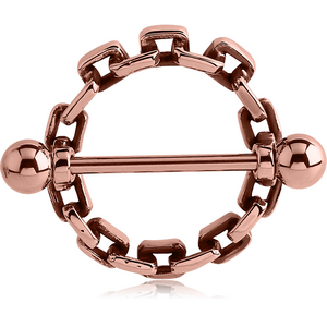 ROSE GOLD PVD COATED SURGICAL STEEL NIPPLE SHIELD - CHAIN