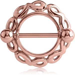 ROSE GOLD PVD COATED SURGICAL STEEL NIPPLE SHIELD (14 MM)
