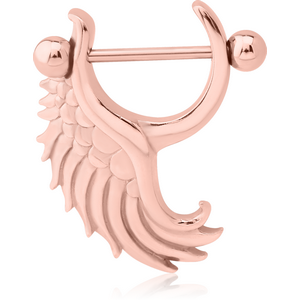 ROSE GOLD PVD COATED SURGICAL STEEL NIPPLE SHIELD - FANCY WING