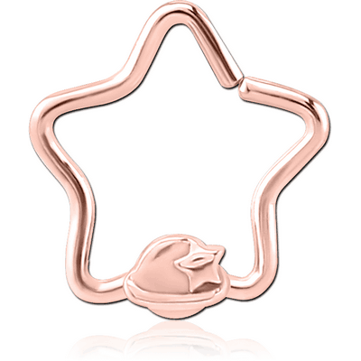 ROSE GOLD PVD COATED SURGICAL STEEL OPEN STAR SEAMLESS RING - EYE STAR