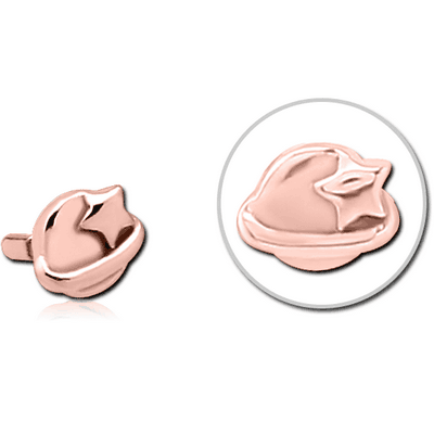 ROSE GOLD PVD COATED SURGICAL STEEL PUSH FIT ATTACHMENT FOR BIOFLEX INTERNAL LABRET - EYE STAR