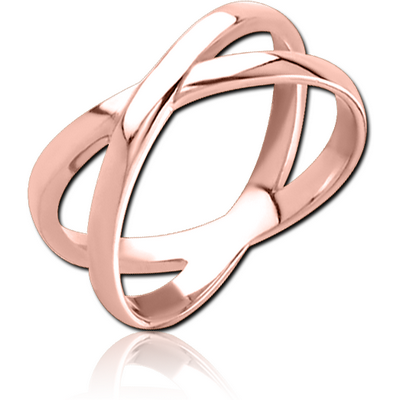 ROSE GOLD PVD COATED SURGICAL STEEL STACKED RING