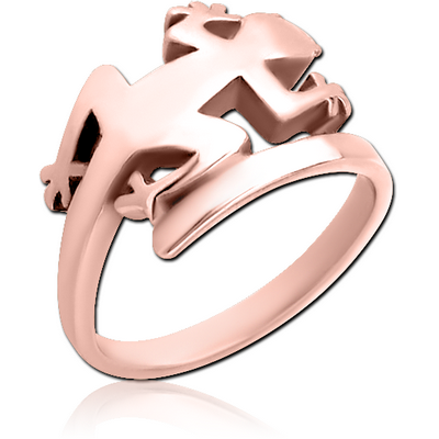 ROSE GOLD PVD COATED SURGICAL STEEL OPEN RING - SALAMANDER