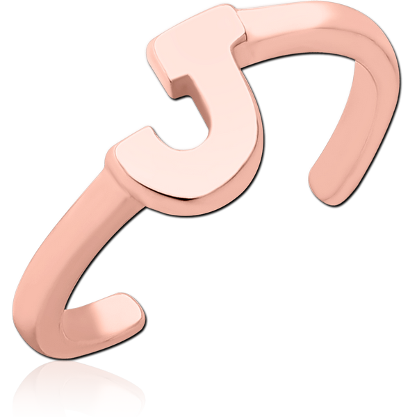 ROSE GOLD PVD COATED SURGICAL STEEL OPEN J RING