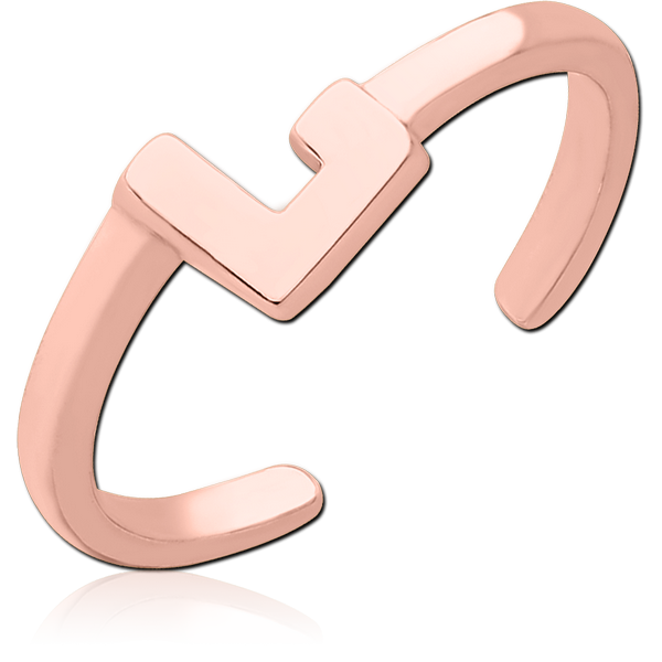 ROSE GOLD PVD COATED SURGICAL STEEL OPEN L RING