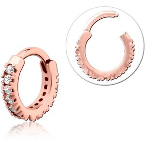 ROSE GOLD PVD COATED SURGICAL STEEL PRONG SET CRYSTAL JEWELLED MULTI PURPOSE CLICKER