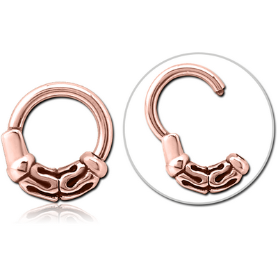 ROSE GOLD PVD COATED SURGICAL STEEL HINGED CLICKER - BALI
