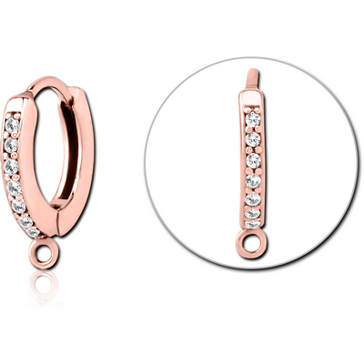 ROSE GOLD PVD COATED SURGICAL STEEL JEWELLED MULTI PURPOSE HUGGIE PIERCING