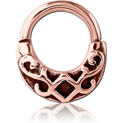 ROSE GOLD PVD COATED SURGICAL STEEL HINGED SEPTUM CLICKER