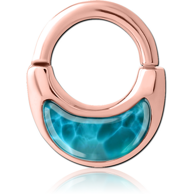ROSE GOLD PVD COATED SURGICAL STEEL HINGED SEPTUM CLICKER
