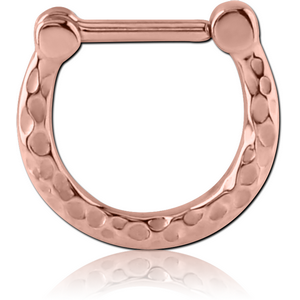 ROSE GOLD PVD COATED SURGICAL STEEL HINGED SEPTUM CLICKER