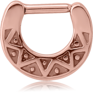 ROSE GOLD PVD COATED SURGICAL STEEL HINGED SEPTUM CLICKER