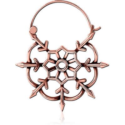 ROSE GOLD PVD COATED SURGICAL STEEL HOOP EARRING FOR TUNNEL