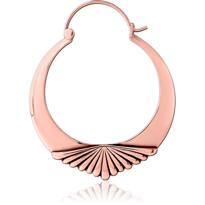 ROSE GOLD PVD COATED SURGICAL STEEL HOOP EARRING FOR TUNNEL