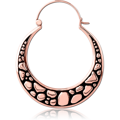 ROSE GOLD PVD COATED SURGICAL STEEL HOOP EARRING FOR TUNNEL